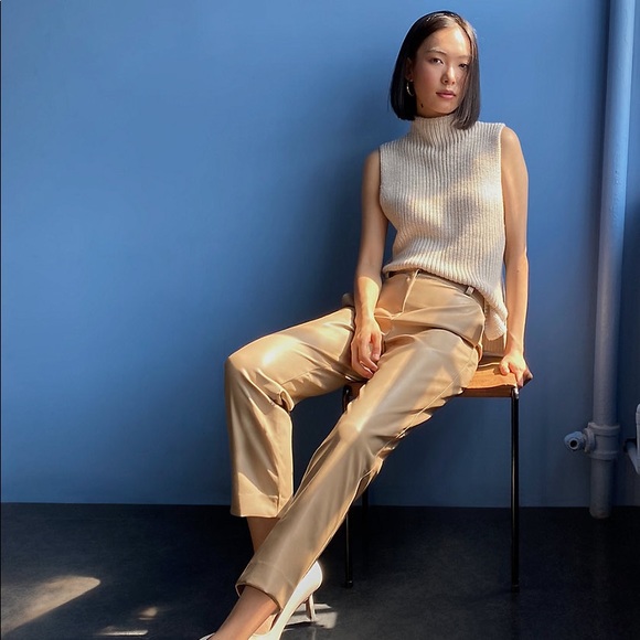 NWT Babaton Vegan Leather Straight Pants